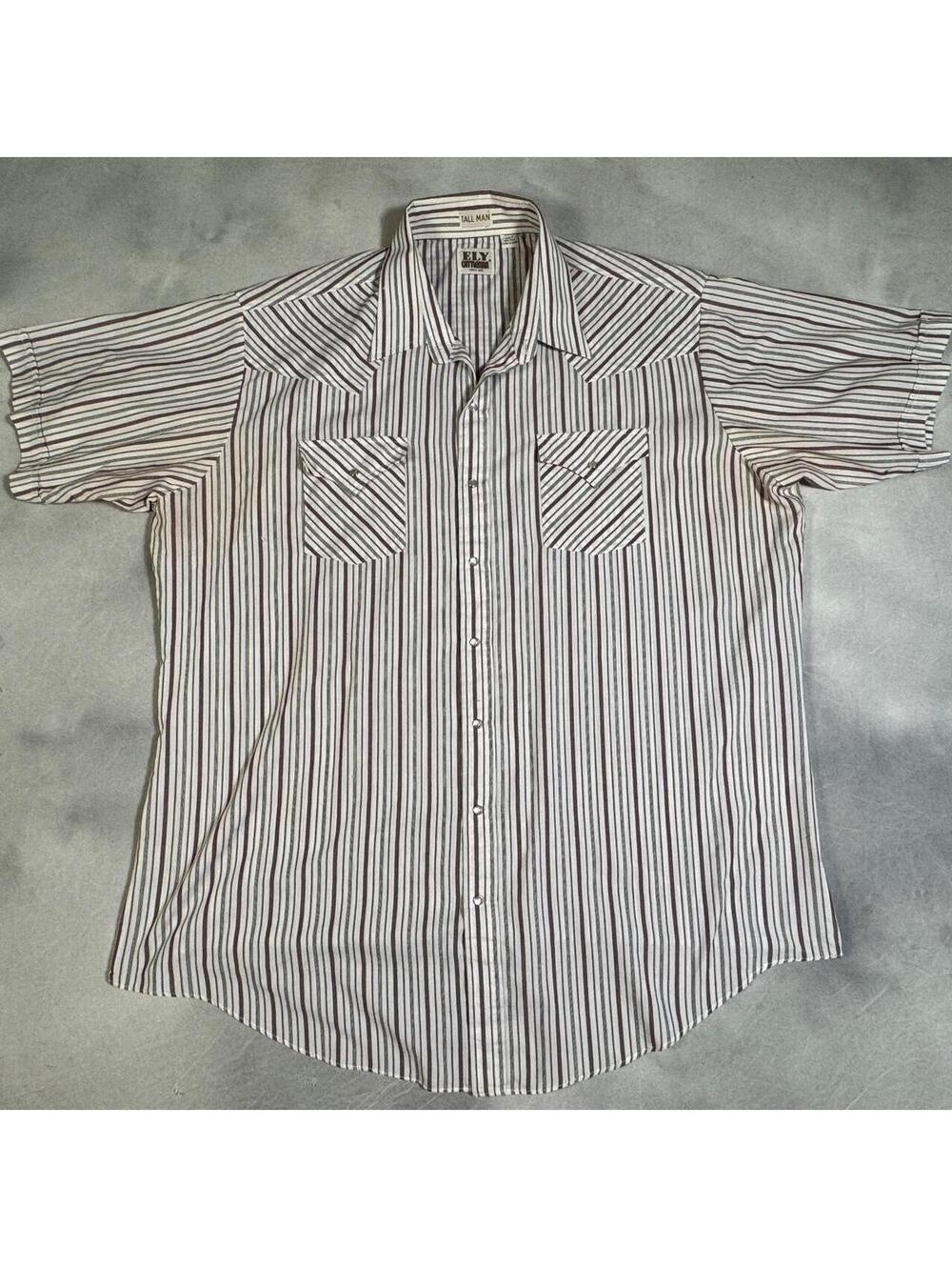 Vintage 90s Ely Cattleman XXLT Tall Western Shirt Pearl Snap Striped Cowboy